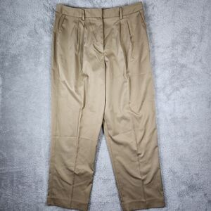 Talbots Petites Women’s Pants 16P Khaki Stretch Dress Slacks Pleated Front